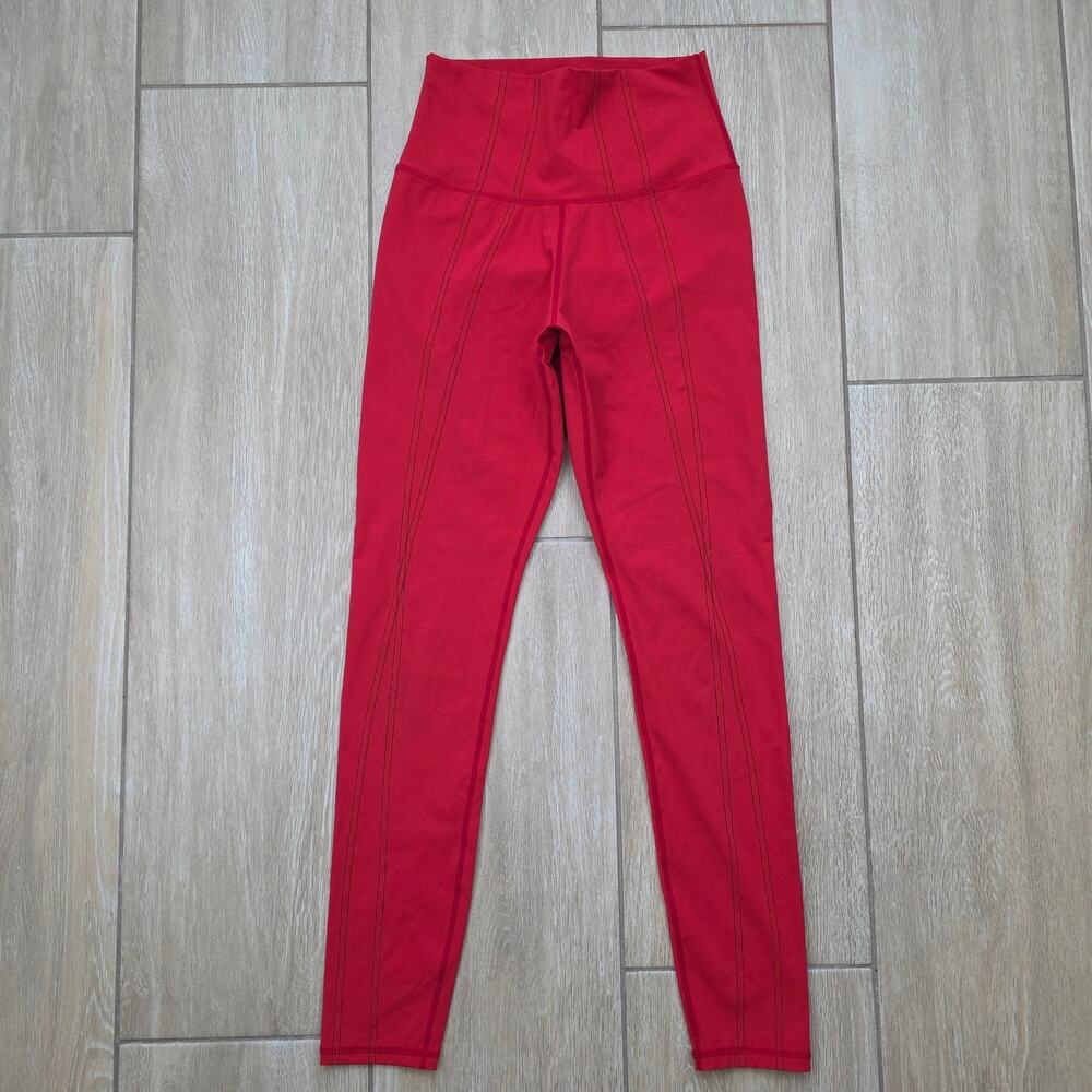 Carbon38 Leggings Womens Small Red High Rise Compression Yoga Activewear